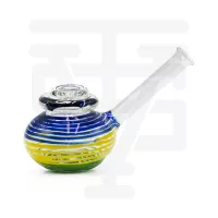 4” Glass Bubbler Honeypot Multicolor