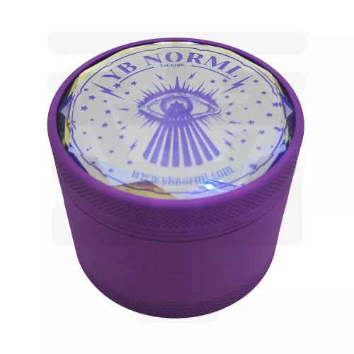 YB Norml - Hot Purple Aura Glass Top 63mm 4 Stage Grinder