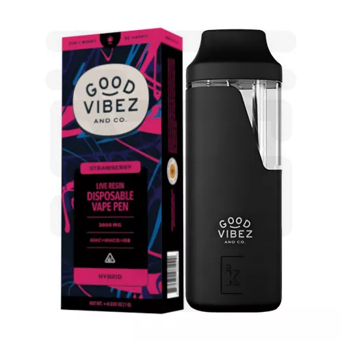Good Vibez - D8 + HHC + THC-P Disposable Pen 2G - Strawberry Hybrid