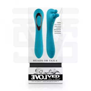 Evolved - Heads or Tails Rechargeable Vibrator - Teal