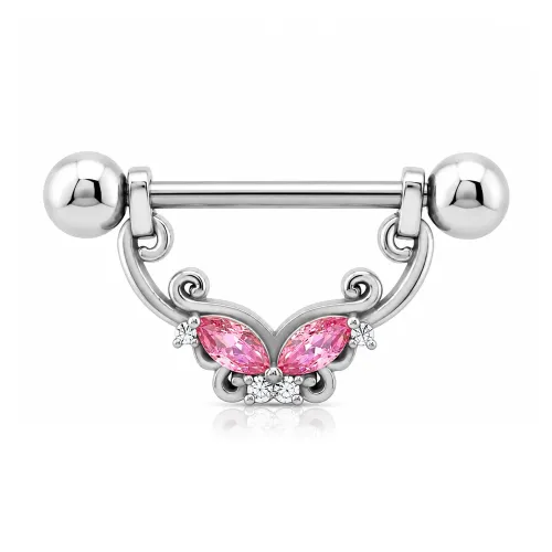 Surgical Steel Jeweled Nipple Shield S218