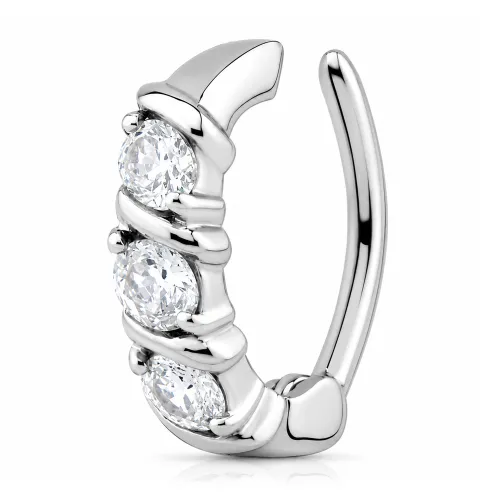 Surgical Steel Jeweled Belly Clicker - Clear Stone Color