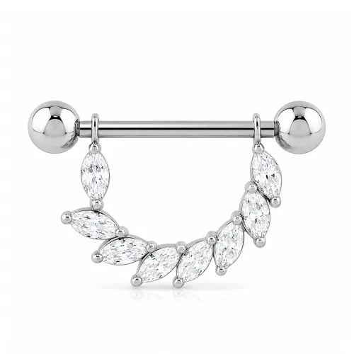 Surgical Steel Jeweled Nipple Shield S210