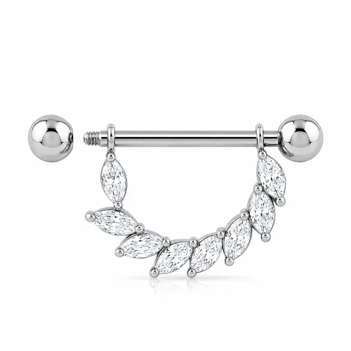 Surgical Steel Jeweled Nipple Shield S210