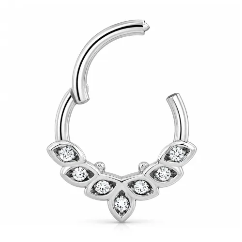 Surgical Steel Round Jeweled Hinged Segment Ring - Gauge 1.2mm (16G) - Length 8mm (5/16″)