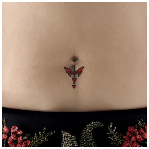 Black PVD Coated Surgical Steel Double Jeweled Navel Banana