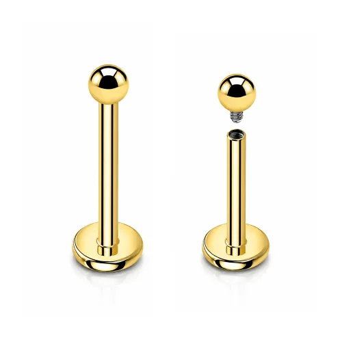 Sterilized Titanium - Gold PVD Internally Threaded Labret