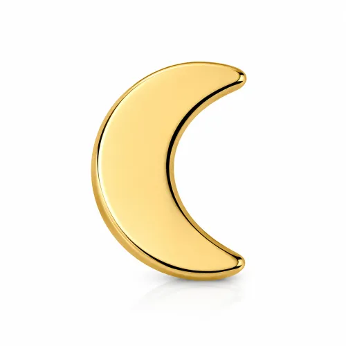 Sterilized Titanium - Gold PVD Moon Labret Internally Threaded - Length 8mm