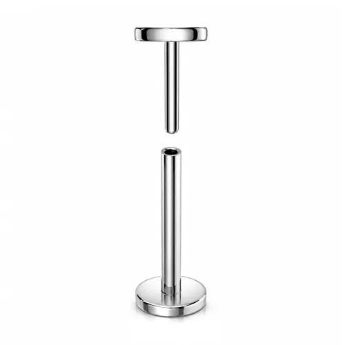 Sterilized Titanium - High Polish 3mm Disk Labret Threadless - Gauge 0.8 mm (20G) - Length 8mm (5/16″) - 2.5mm Disk