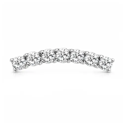 Sterilized Titanium - High Polish CZ Curved Top Labret Internally Threaded - Length 8mm