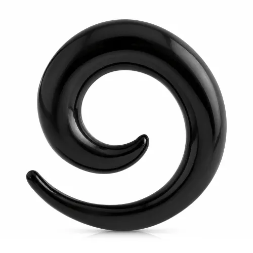 Black PVD Coated Surgical Steel Ear Spiral - Gauge 8mm (0G)
