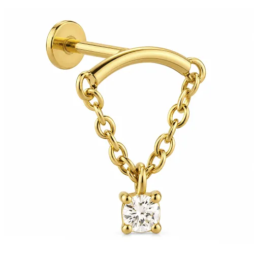 Gold PVD 18k Surgical Steel Internally Threaded Micro Labret J293