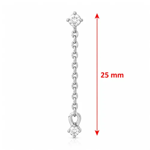 Surgical Steel Internally Threaded Jeweled Micro Labret J184
