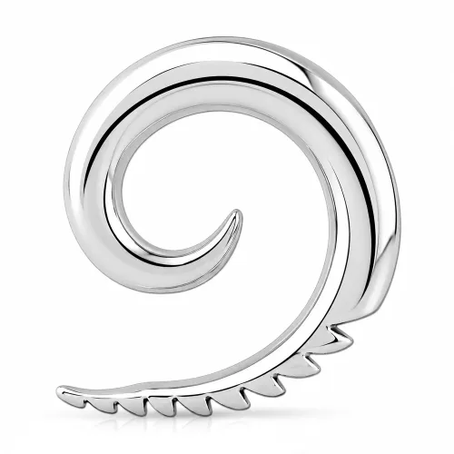 Surgical Steel Ear Spiral - Feathered - Gauge 2mm (12G)