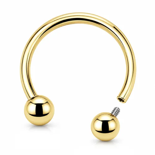 Sterilized Titanium - Gold PVD Circular Barbell 3mm Balls