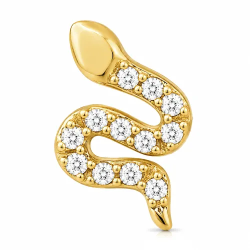 Gold PVD Coated Surgical Steel Internally Threaded Jeweled Micro Labret J185