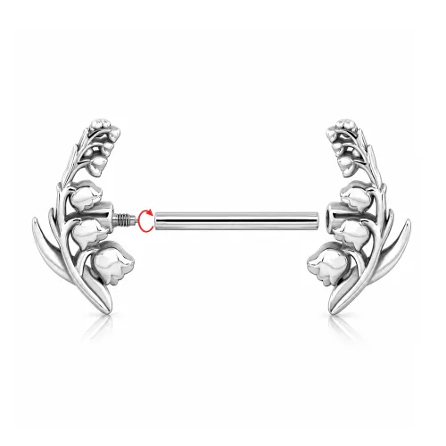 Surgical Steel Nipple Piercing Internal Threaded Bar - Length 14mm (9/16″)