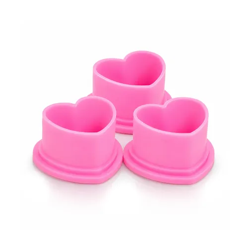 Heart Pink Silicone Ink Cups 100 pcs