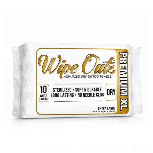 Wipe Outz - Premium XL Dry White Tattoo Towels - Single