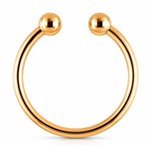 Gold PVD 18k Coated Surgical Steel Fake Septum Ring - Gauge 1.2mm (16G) - Diameter 8mm