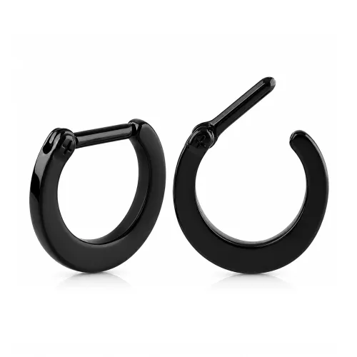 Black PVD Coated Surgical Steel Hinged Septum Clicker - Gauge 1.2 mm (16G) - Length 7mm (9/32″)