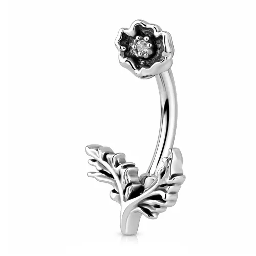Surgical Steel Jeweled Navel Banana