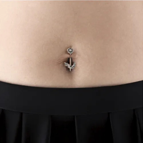 Surgical Steel Jeweled Navel Banana